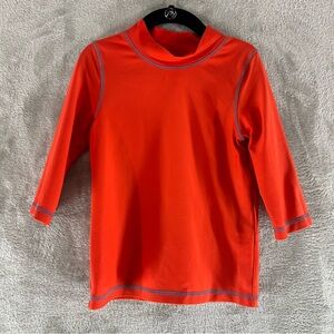 MINI BODEN 3/4 Sleeve Rashguard Swim Shirt Red Size 4-5Y SPF Protection